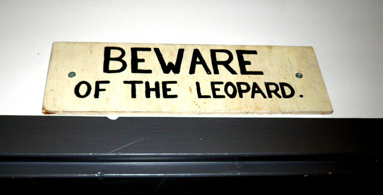 beware of the leopard sign